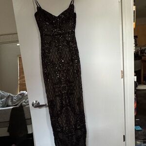 Lulus Black Sequin Evening Gown